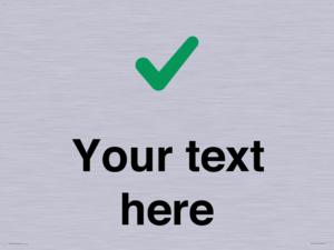 Custom plain background, green tick sign